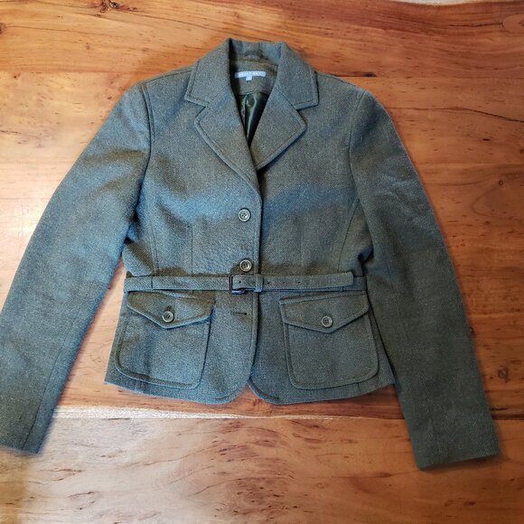 Smart Set Classic Wool Blend Green Blazer Size 9 - Picture 1 of 6